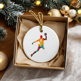 Colorful Handball Player セラミックオーナメント