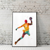 Colorful Handball Player ポスター