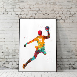 Colorful Handball Player ポスター