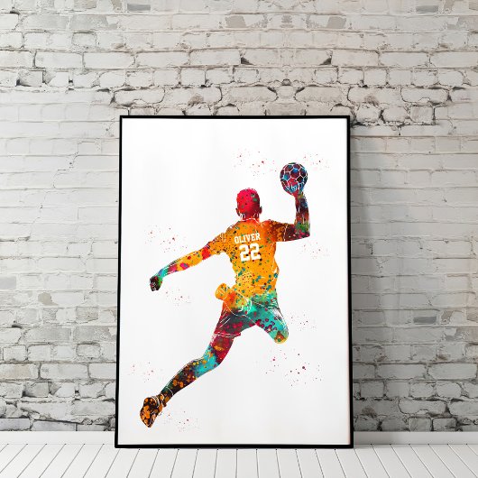 Colorful Handball Player ポスター