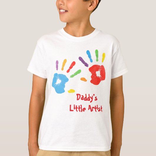 Colorful Handprint Daddy’s Little Artist Tシャツ (正面)