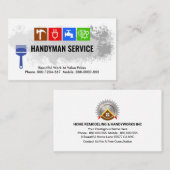 Colorful Handyman Tools Paint Splatter 名刺 (正面/裏面)