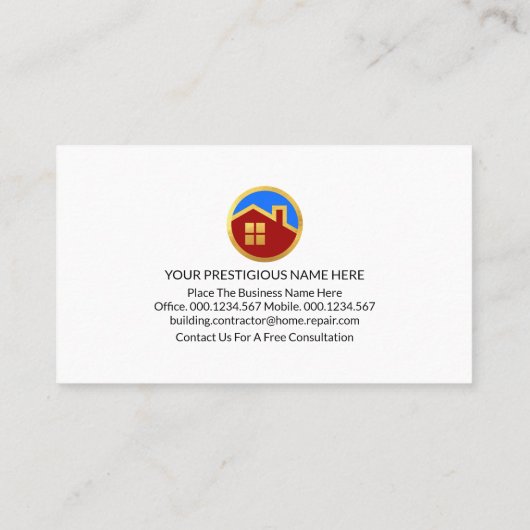 Colorful Handyman Tools Tab On Roof 名刺 (裏面)