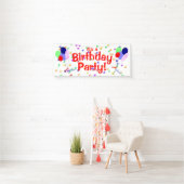 Colorful Happy Birthday Balloons Banner 横断幕 (インサイチュ)