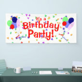 Colorful Happy Birthday Balloons Banner 横断幕 (トレードショー)