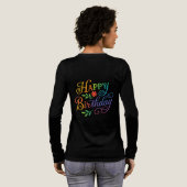 Colorful Happy Birthday Floral Long Sleeve Shirt トライブレンドＴシャツ (背面全体)