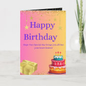 Colorful Happy Birthday Folded Greeting Card カード (正面)