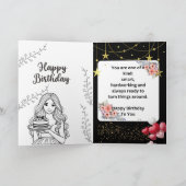 Colorful Happy Birthday Folded Greeting Card カード (内部)