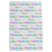 Colorful Happy Birthday Pattern ミディアムペーパーバッグ (裏面)
