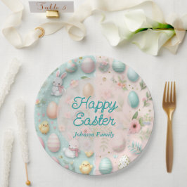 Colorful Happy Easter  ペーパープレート