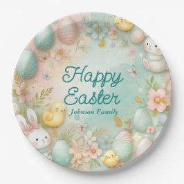 Colorful Happy Easter  ペーパープレート