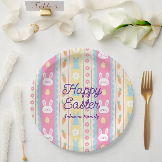 Colorful Happy Easter  ペーパープレート (ウェディング)