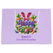 Colorful Happy Easter ラージペーパーバッグ (正面)