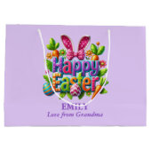 Colorful Happy Easter ラージペーパーバッグ (裏面)