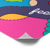 Colorful Happy Feet Socks Pattern ポスター (角)