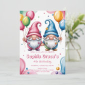 Colorful happy gnomes with balloons 招待状 (スタンド正面)