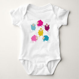 Colorful Happy Sheep Baby Bodysuit ベビーボディスーツ