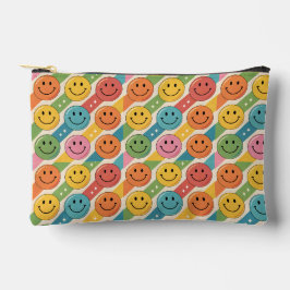 Colorful Happy Smile Emoji Pattern アクセサリーポーチ