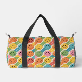 Colorful Happy Smile Emoji Pattern ダッフルバッグ