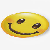 Colorful Happy Smile Emoji Pattern ペーパープレート (アングル)