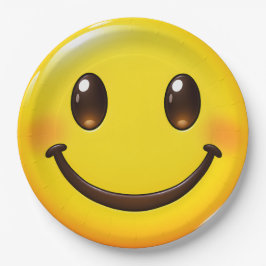 Colorful Happy Smile Emoji Pattern ペーパープレート