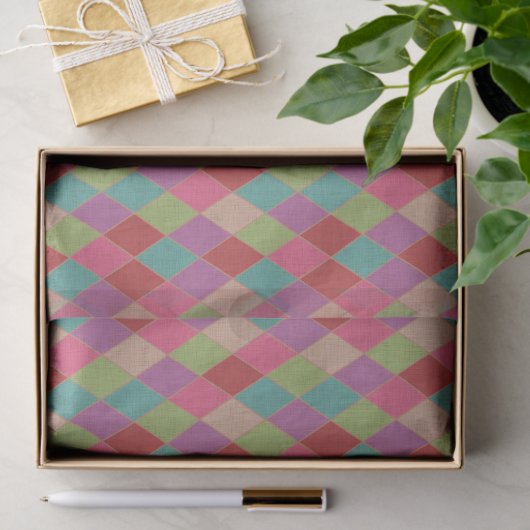 Colorful Harlequin Diamonds Tissue Paper 薄葉紙 (ギフト)