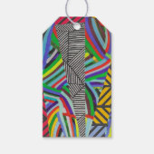 colorful hatches and herringbone collage  ギフトタグ (正面)
