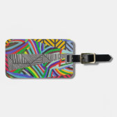 colorful hatches and herringbone collage  ラゲッジタグ (正面横)