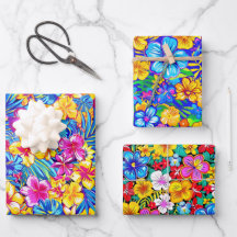 Colorful Hawaiian Tropical Floral Palm Name 