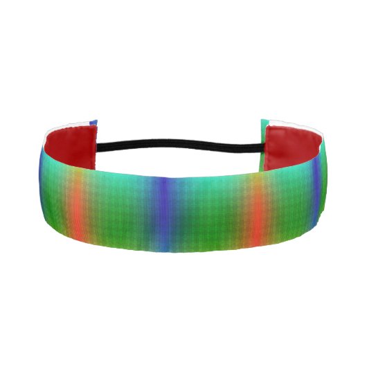 Colorful headband featuring a vibrant rainbow  アスレチックヘッドバンド (正面)