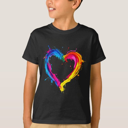 Colorful Heart Love Valentines Day  Tシャツ (正面)