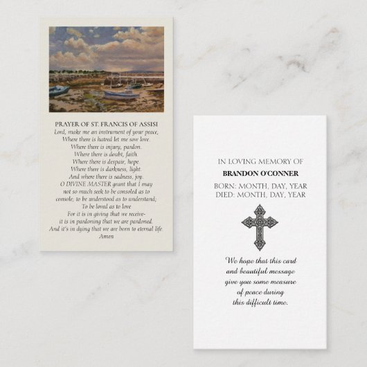 Colorful Heartfelt Condolences Sympathy Card 名刺 (正面/裏面)