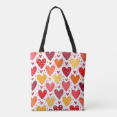 Colorful Heartfelt Love Pattern Design トートバッグ (裏面)