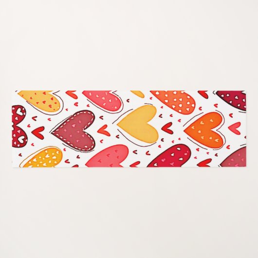 Colorful Heartfelt Love Pattern Design ヨガマット (裏面(横))