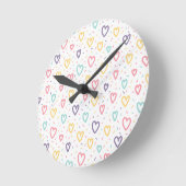 Colorful Hearts Clock ラウンド壁時計 (傾斜)