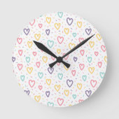 Colorful Hearts Clock ラウンド壁時計 (正面)