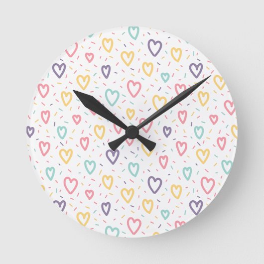 Colorful Hearts Clock ラウンド壁時計 (正面)