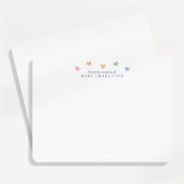 Colorful Hearts Nursery Note Card 招待状