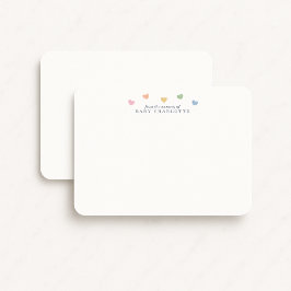Colorful Hearts Nursery Note Card 招待状