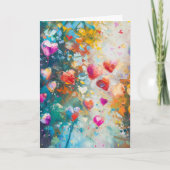 Colorful Hearts Paint Art Romantic Love            カード (正面)