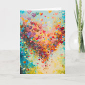 Colorful Hearts Paint Art Romantic Love カード (正面)