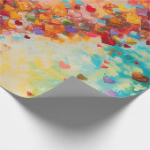 Colorful Hearts Paint Art Romantic Love            ラッピングペーパー (角)