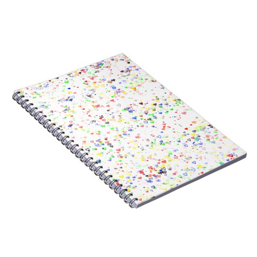 Colorful Hearts Pattern Notebook ノートブック (右側)