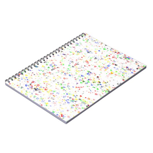 Colorful Hearts Pattern Notebook ノートブック (左側)