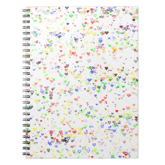 Colorful Hearts Pattern Notebook ノートブック