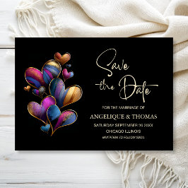 Colorful Hearts Wedding Save the Date セーブザデート