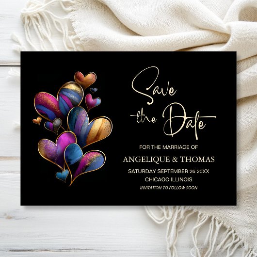 Colorful Hearts Wedding Save the Date セーブザデート