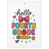 Colorful Hello Fourth Grade クリップボード (裏面)