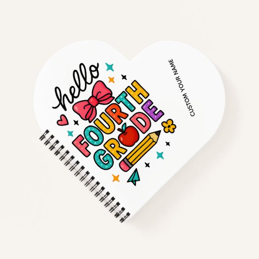 Colorful Hello Fourth Grade ノートブック (正面)