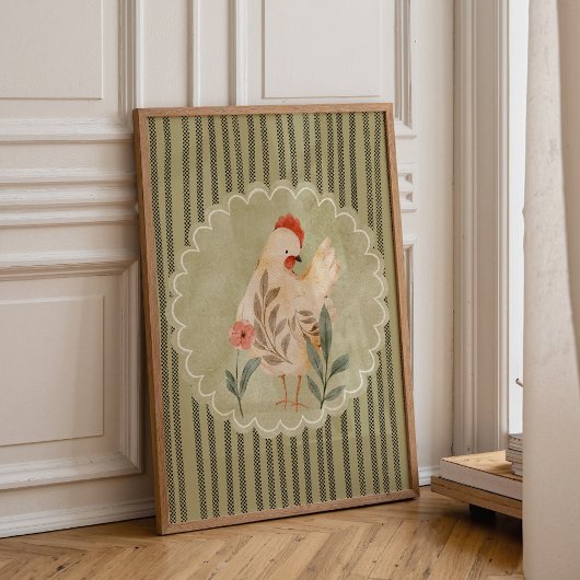 Colorful Hen Nursery Wall Art ポスター